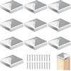 Foonary 10 tappi di copertura per pali da 7 x 7 cm, quadrati, in metallo, per pali in legno, pali di recinzione, con 20 viti, copertura per pali resistenti alle intemperie, per giardino, recinzione