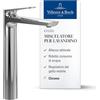 Villeroy & Boch Oasis miscelatore lavabo rialzato - senza piletta di scarico - rubinetto lavabo a risparmio idrico con cartuccia in ceramica - altezza bocchetta 245 mm - rubinetto rotondo cromato