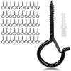 LYCXAMES Ganci a vite, 50 pezzi in acciaio inox con fusibile, ganci da avvitare, ganci da soffitto, ganci da parete per appendere piante in vaso, luce