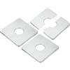 M METERXITY 3 Pcs Flangia A Parete Divisibile, ABS Piastra Quadrata Autoadesiva Copri Foro per Accessori/Soffitto da 25mm/0.98 Pollici, Piastre Copri [Argento, 7mm/0.28 Pollici H]