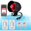 TOWODE Sistema di allarme WiFi, 120 dB, sistema di allarme radio per la sicurezza domestica, con 2 sensori di movimento e telecomando per capannoni e garage