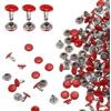 QUARKZMAN 100 Set Rivetti in Pelle a Doppio Cappuccio 6x6mm Rosso