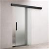 doporro Porta Scorrevole in Vetro per Interni 90x205 cm con Binario