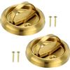 PATIKIL Ad Incasso Porta Maniglie 2pz Rotondo Filo Maniglie Inox Acciaio Mobili Serrature Nascoste Incorporato Ignifugo Porta Mobili Tirare Oro