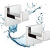 SHUNLI Gancio per asciugamani cromato, 2 pezzi, appendiabiti da parete, moderno, quadrato, per bagno, cucina, supporto da parete/acciaio inox SUS304, antiruggine