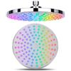 Topolenashop Soffione Doccia LED Cromoterapia Ø20 cm Argento Rotondo Multicolore RGB Senza Batterie con 7 Colori Automatici Attacco Universale 1/2 Ugelli Anticalcare Effetto Pioggia