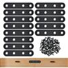 QINGZY 20 Pezzi Staffe Angolari Piatte, Staffe Piatte in Acciaio Inox con Viti, Piastre di Giunzione Forate, per Fissaggio e Riparazione di Mobili, Supporto Angolare Retto per Legno e Metallo (Set C)