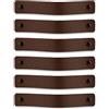 Brute Strength - Maniglie in pelle - 20 x 2,5 cm - Marrone - 6 pezzi | Maniglie e tiranti in cuoio pieno fiore per mobili, armadi e cassettiere; viti corte e lunghe incluse