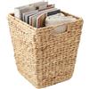Relaxdays Cestino in giacinto d'Acqua, A x L x P: 30 x 25 x 25 cm, per Ufficio e Soggiorno