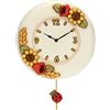 THUN - Orologio a Pendolo in Ceramica Decorata a Mano, Linea Fiori e Fantasia, Ø 26 cm