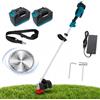 TANIASHOP Decespugliatore a Batteria 88VF 1300W Motore Brushless con 2 Batterie 8000mAh Tagliabordi Elettrico 6500 RPM Tagliaerba per Giardino