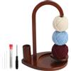 FIUTEKO Avvolgitore per Lana in Legno, Magnetico 360° Porta Gomitolo Rotante Stabile con Base Larga, Supporto per Lana e Ferri da Maglia, Accessori per Lavoro a Maglia e Uncinetto con Ago Grande