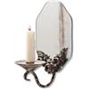 Loberon Porcia Portacandela da Parete - Specchio e lavorazioni in Ferro in Look Anticato - per incantevoli Effetti Luminosi, Grigio Antico