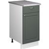 Vicco Mobile base per lavello/piano cottura Fame-Line, Verde-oro rustico/Bianco, 40 cm, PL Marmo, Utilizzo flessibile - adatto per piano cottura o lavello