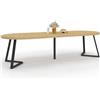 IDMarket - Tavolo da pranzo allungabile Rotondo Selma 4-10 Persone Legno Effetto faggio 110-300 cm