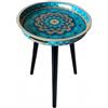 Simmer Stone Tavolo Rotondo da Interno con Gambe in Legno Staccabili da 3, Tavolo Vassoio Versatile, Perfetto per Tavolo da Caffè Rotondo, Tè e Momenti di Relax 45 cm (Dolce Blu Loto)