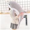 Tikwisdom Peluche delfino, cuscino di peluche con delfino, bambola super morbida, animale marino, giocattolo regalo per bambini, (grigio 120 cm di lunghezza)