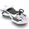 Mondial Toys Auto Elettrica Bambini 12V Macchina Vorticar Piroettante 2 in 1 con Sterzo 360° Effetto Fumo Musica Luci LED Pedale Cavalcabile Antiribaltamento con 2 Velocità per Bambini 3-8 Anni Bianco