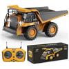 YESHIN Camion ribaltabile telecomandato, 1:20 RC Escavatore, Autoribaltabile giocattolo a 9 canali, Veicolo da cantiere RC in metallo, Telecomando 2.4GHz, Luce LED, Camion ribaltabile regalo per