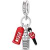 TINSLO Bead Charm Ciondolo Argento Sterling 925 con Cubic Zirconia Pendenti per Pandora Braccialetti, Compatibile con Braccialetti e Collane europei