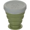 MFH Tazza pieghevole con coperchio, silicone, verde OD, 200 ml,