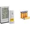 TFA Dostmann stazione meteo con sensore esterno Xena, 35.1162.54, wireless, comfort del clima interna, previsioni del tempo, orologio con data completa + Amazon basics confezione da 8 AA