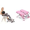 Sunny Health & Fitness Magnetic Under Desk Pedal Exerciser, Dual Function Mini Exercise Cycle Bike + Exercise Stepping Machine, Portable Mini Stair Stepper for Home, Desk or Office Workouts