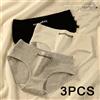 3 pezzi mutandine di cotone da donna biancheria intima comoda slip a vita media solidi mutande femminili elasticità lingerie sportiva traspirante