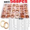 NONE 100/200/250/300/568pcs O Ring Rondella di Rame Guarnizioni Set M4-M28 Anello Piatto di Tenuta Per Barca Crush Piatto Anello di Tenuta Coppa Spina Guarnizioni Olio