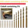 Set di punte elicoidali rivestite in cobalto da 1,0-13 mm Punta da trapano per pistola HSS M35 per utensili elettrici per taglierina per legno/metallo