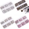 NONE 6 griglie SS6-20 Dimensioni miste Bronzo rosa Argento Strass con retro piatto Gemme Diamanti lampeggianti Decorazioni per nail art 3D Cristalli