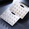 NONE Set di orecchini a bottone classici scintillanti da 9 paia per donna, tempestati di strass, perfetti per l'uso quotidiano e le celebrazioni Festive