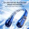 HAOYUNMA 2025 Nuovi best seller Ventilatore da collo indossabile Condizionatore d'aria portatile Ventilatore da collo senza lama Dispositivo di raffreddamento dell'aria 5 marce e schermo a LED