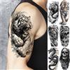 YURAN 1 foglio tatuaggi temporanei feroce tigre leone drago per uomo donna tatuaggi teschio lupo impermeabile adesivi tatuaggio finto di lunga durata