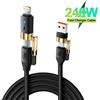 amzwn Cavo USB tipo C 4 in 1 da 240 W Cavo dati per telefono a ricarica rapida per iPhone 14 13 Pro Max Xiaomi Samsung Caricatore USBC per telefono Cavo PD