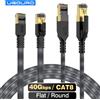 UGOURD Cavo Ethernet Cat8 classico 0,5 m 5 m 10 m 15 m 20 m 40 Gbps Nylon intrecciato piatto rotondo Cat 8 RJ45 Cavo patch Lan di rete per PC router