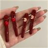 NONE Set di fermagli per capelli mela rossa da 2 pezzi, forcine carine a tema frutta, accessori per capelli rossi lucidi per le donne, adorabile decorazione per capelli alla moda