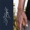 NONE 1 foglio di tatuaggio temporaneo impermeabile e duraturo con fulmine per la schiena della mano
