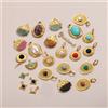 GD&GUANGDU Ciondolo Ovale Irregolare in Pietra Naturale e Cristallo, Placcato Oro in Acciaio Inossidabile, Pendenti in Turchese per Creazione di Gioielli Fai-da-Te per Donne