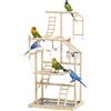 PawHut Parco giochi per uccelli PawHut, campo giochi per pappagalli, con bilancia, giocattolo a catena, vassoio, mangiatoia, altalena, giocattoli per pappagalli, pappagalli inseparabili, fringuelli, 48x38x95