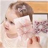 KIDS BOWS 2 fermagli per capelli con fiocco ricamato retrò francese in stile rosa per bambini, mini forcine per capelli con frangia delicata, accessori per capelli carini