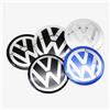 VOLKSWAGEN 4 Pezzi Adesivi 3D per Cerchioni Auto 56/60/65/70/75/80/90/100/120mm, Emblema Centrale per VW Polo Passat GTI Golf 4 5 6 7