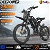 DEEPOWER Bicicletta Elettrica DEEPOWER S21 2000W per Adulti, Batteria Rimovibile 48V 25AH, Bici Elettrica Multifunzionale con Pannello LCD, Freni Idraulici, 7 Velocità, Pneumatici Fuoristrada da 17 Pollici,