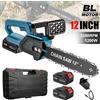 TKKEACE Motosega Elettrica Senza Spazzole da 1500W, 12 Pollici, Utensile Portatile per Lavorazione del Legno e Giardinaggio, Compatibile con Batteria Makita 21V