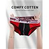 NONE Slip da uomo in cotone a blocchi di colore, Pump! Slip sexy a vita bassa con logo e fascia larga, con tasca convessa 3D