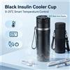 XMSJ Borraccia Termica Intelligente per Insulina, Frigorifero Portatile Medicale, Custodia Refrigerante da Viaggio 0-20°C ° Controllo Digitale della Temperatura per Penne per Insulina per Diabetici