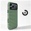 NONE Custodia Magnetica con Motivo a Griglia Verde per OnePlus 13T 13S 13R 12 15R 15 15T 12R ACE 5 2V 3V 6 6T Pro, Cover Protettiva 2 in 1 con Pellicola Integrata