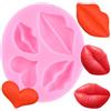 JIAPAILAIYUN Stampi in silicone in resina, a forma di cuore, rosa, fiori, lettere, labbra, semicerchio, perla, fondente, cioccolato, caramelle, decorazione torte nuziali, stile 3
