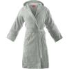 Gabel - Accappatoio con cappuccio e tasche, modello Viareggio, completamente realizzato in cotone, tinta unita, grigio chiaro, Taglia M