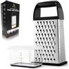 Hi Nature Grattugia per Formaggio con Contenitore | Grattugia Zester Professionale in Acciaio Inox per Parmigiano, Limone, Zenzero e Noce Moscata | Grattugia a Mano con Coperchio e Base Antiscivolo